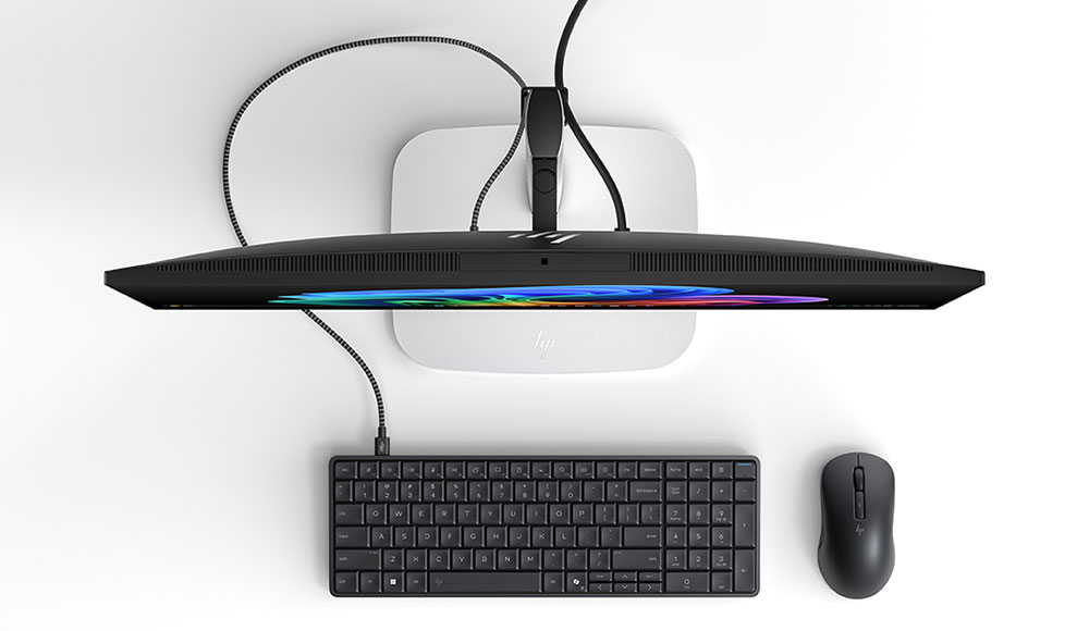 PC clavier HP EliteBoard G1a avec moniteur et souris