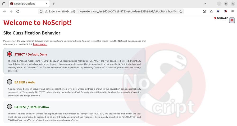 Firefox installe NoScript