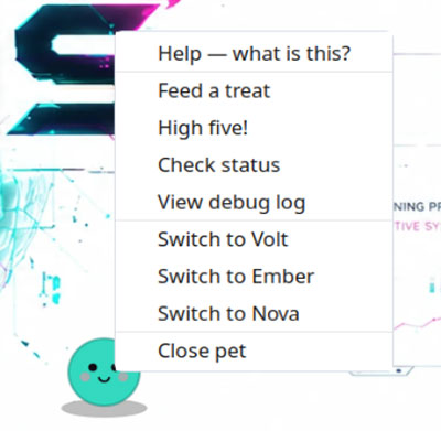 MakuluLinux AI OS assistant virtuel flottant pour animaux de compagnie